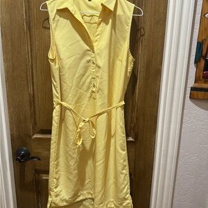 The Limited Yellow Sleeveless Sundress Buttoned Tie Front